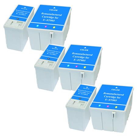 Printerinks Multicolor Compatible Epson T003/T005 3 Full Sets Ink Cartridges (6 Pack) Multipack
