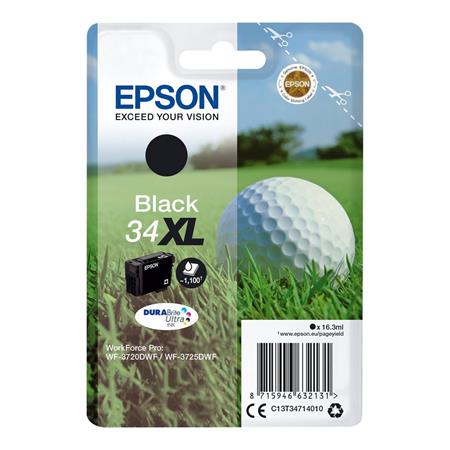 Image of Epson 34XL (T3471) Black Original DURABrite Ultra High Capacity Ink Cartridge (Golf Ball)