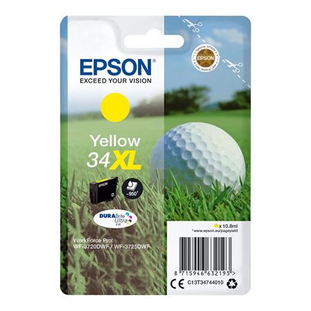 Image of Epson 34XL (T3474) Yellow Original DURABrite Ultra High Capacity Ink Cartridge (Golf Ball)