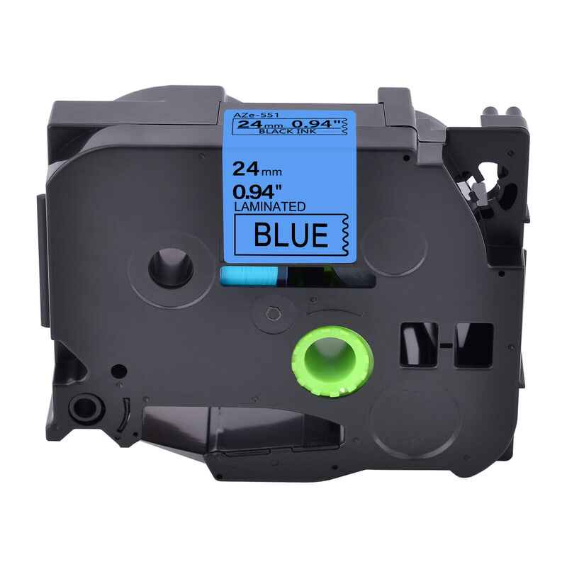 Printerinks Black/Blue Compatible Brother Tze-551 P-Touch Label Tape (24Mm X 8M) On