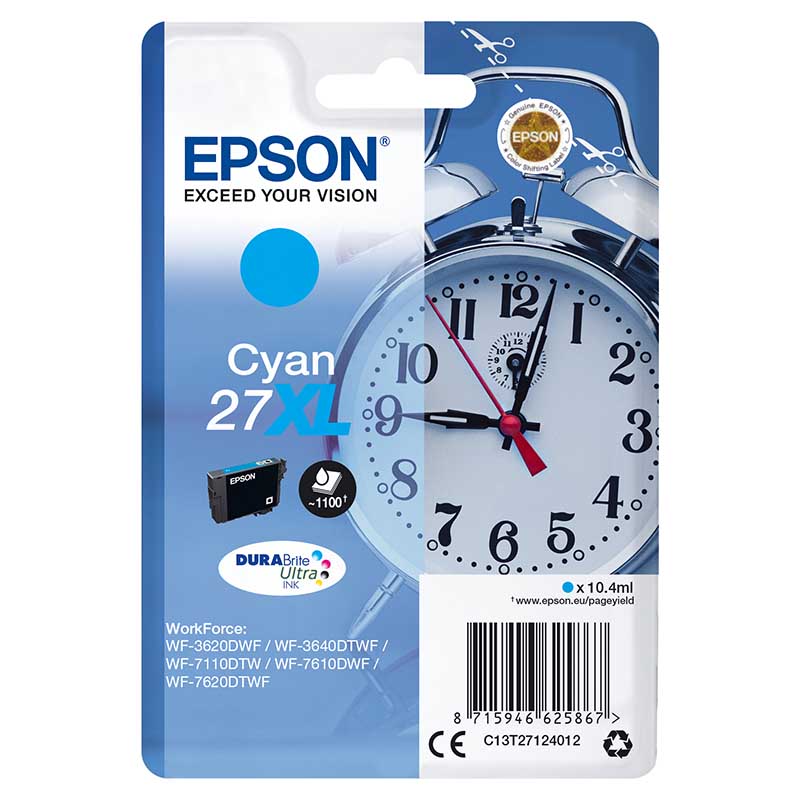 Epson Cyan 27XL (T2712) Original High Capacity Ink Cartridge