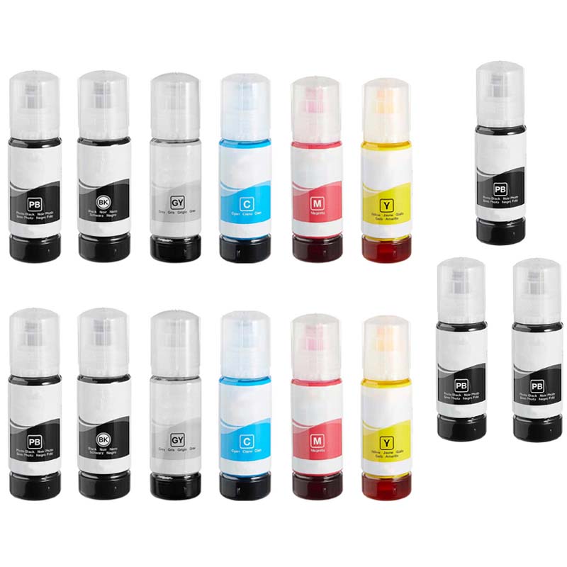 Printerinks Multicolor Compatible Epson Ecotank Et-8500 Printer Ink Cartridges (15 Pack) -T07b140 Multipack