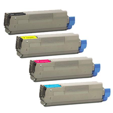 Printerinks Multicolor Compatible Oki C3000 Printer Toner Cartridges (4 Pack) -42804516 Multipack