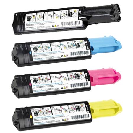 compatible multipack dell 593-1006761-63 full set toner cartridges 4 pack
