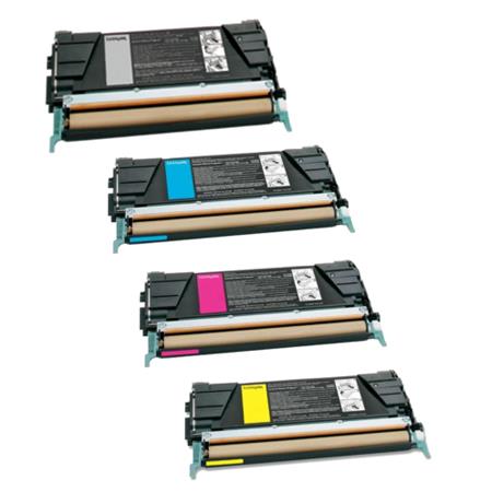 Printerinks Multicolor Compatible Lexmark C734a2kg-Yg Full Set Toner Cartridge (4 Pack) Multipack
