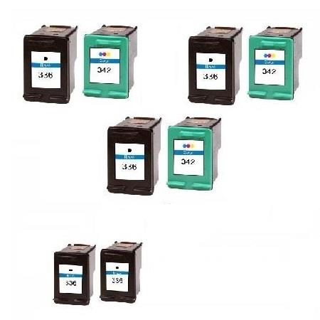 Printerinks Multicolor Compatible Hp Deskjet 5443 Printer Ink Cartridges (8 Pack) -C9362ee Multipack