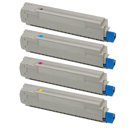 Printerinks Multicolor Compatible Oki C8800dn Printer Toner Cartridges (4 Pack) -43487712 Multipack