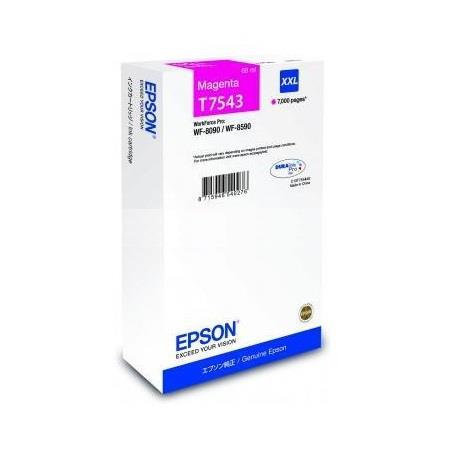 GENUINE EPSON T7543 Magenta red cartridge WF-8090 WF-8590 Original ink date 2020 - Image 3