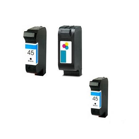 Printerinks Multicolor Compatible Hp Fax 1220 Printer Ink Cartridges (3 Pack) -51645A Multipack