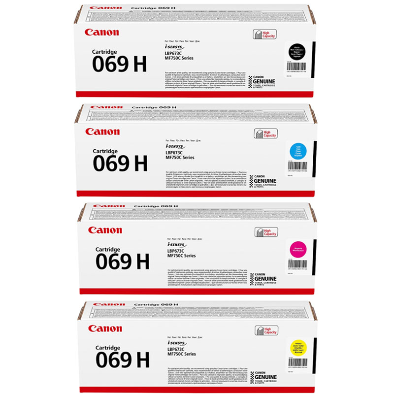 Canon Multicolor 069Hbk/Y Full Set Original High Capacity Toners (4 Pack)
