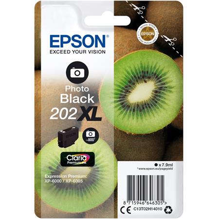 Image of Epson 202XL (T02G14010) Black Original Claria Premium High Capacity Ink Cartridge (Kiwi)