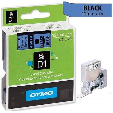 Dymo Black/Blue 45016 (S0720560) Original Label Tape (12Mm X 7M) On