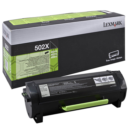 Image of Lexmark 502X - Extra High Yield - black - original - toner cartridge - LCCP, LRP
