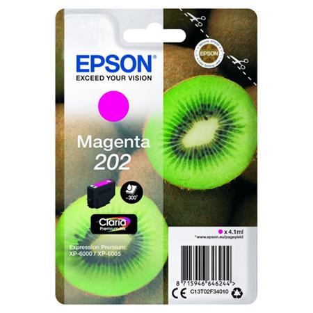 Image of Epson 202 (T02F34010) Magenta Original Claria Premium Standard Capacity Ink Cartridge (Kiwi)