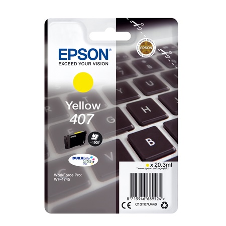 Epson 407 Ink Cartridge DURABrite Ultra WF-4745 Series Keyboard Yellow - Image 11