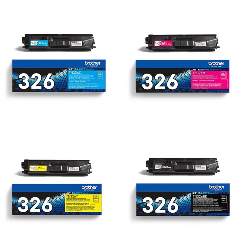 Brother Multicolor Dcp-L8450cdw Printer Toner Cartridges (4 Pack) -Tn326bk Multipack Original