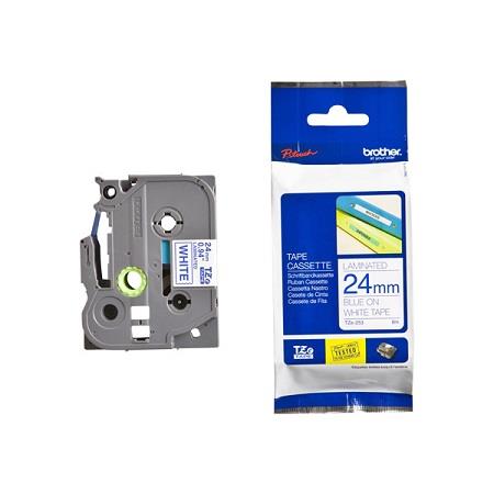 Brother Blue/White Tze-253 Original P-Touch Label Tape (24Mm X 8M) On