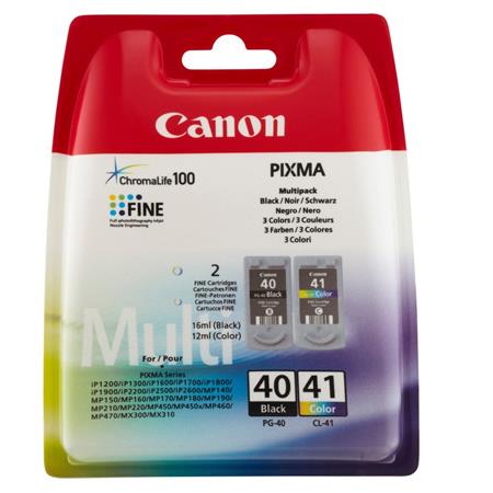 Image of Canon PG-40 / CL-41 Multi Pack - 2-pack - black, colour (cyan, magenta, yellow) - original - ink tank