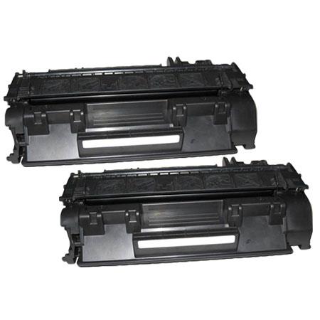 Printerinks Multicolor Compatible Canon 708 Black Toner Cartridges (2 Pack) Twin Pack
