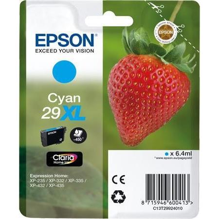 Epson Cyan 29XL (T29924010) Original Claria Home High Capacity Ink Cartridge (Strawberry)