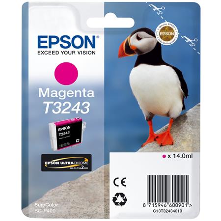 Image of Epson T3243 (T32434) Magenta Original Ink Cartridge (Puffin)