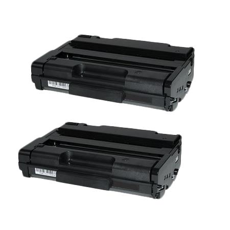 Printerinks Multicolor Compatible Ricoh 406956 Black Toner Cartridges (2 Pack) Twin Pack