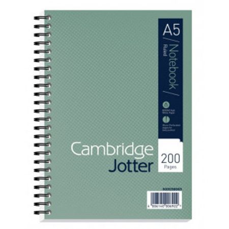 Cambridge Jotter Wirebound Notebook A5 200 pages GN PK3