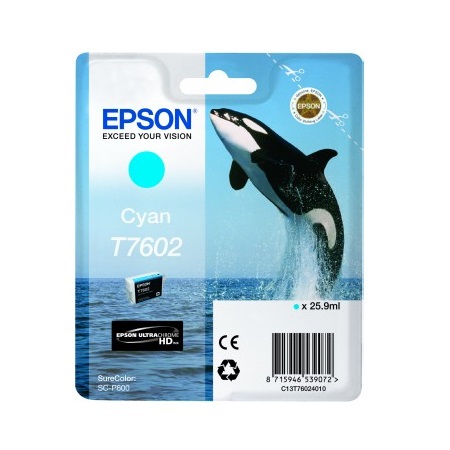 Epson T7602 Killer Whale Cyan Standard Capacity Ink Cartridge 26ml - - Image 13