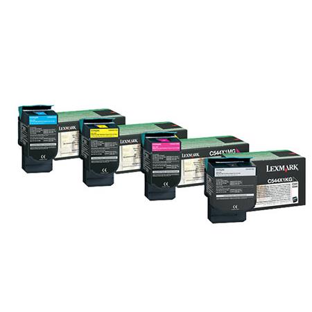 original multipack lexmark c546dtn printer toner cartridges 4 pack -c544x1kg