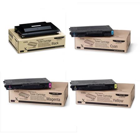original multipack xerox phaser 6100bd printer toner cartridges 4 pack -106r00684