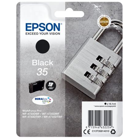 Epson Black 35 (T3581) Original Durabrite Ultra Standard Capacity Ink Cartridge (Padlock)