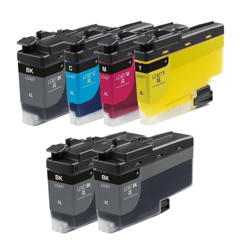 Printerinks Multicolor Compatible Brother Mfc-J5955dw Printer Ink Cartridges (6 Pack) -Lc427xlbk Multipack