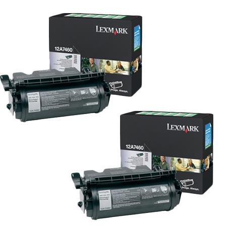 original multipack lexmark t630n ve printer toner cartridges 2 pack -12a7460