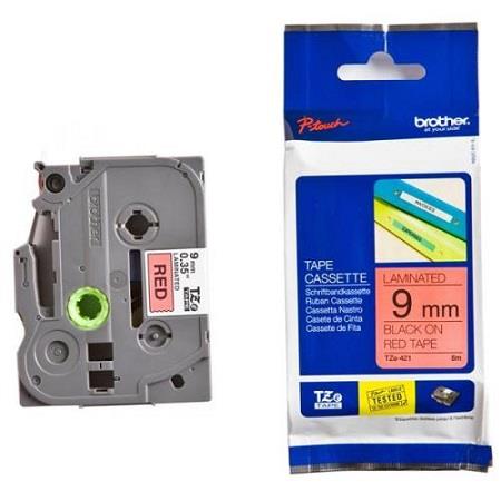 Brother Black/Red Tze-421 Original P-Touch Label Tape ( 9Mm X 8M) On