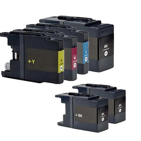 Printerinks Multicolor Compatible Brother Mfc-J5910dw Printer Ink Cartridges (6 Pack) -Lc1240bk Multipack
