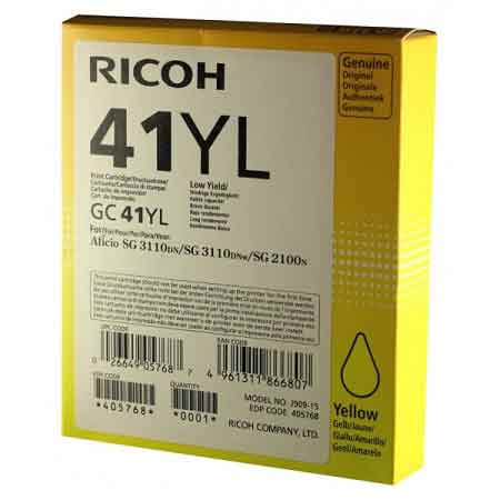 Ricoh Yellow 405768 Original Low Capacity Ink Cartridge