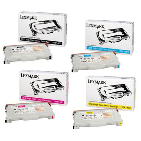 Lexmark Multicolor C510 Printer Toner Cartridges (4 Pack) -20K1403 Multipack Original