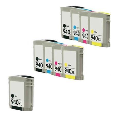 compatible multipack hp officejet pro 8500 a909g printer ink cartridges 9 pack -c4906ae