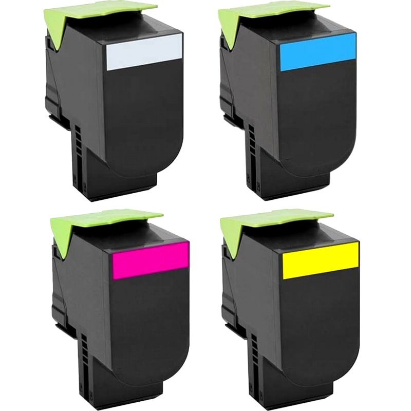 Printerinks Multicolor Compatible Lexmark C2325dw Printer Toner Cartridges (4 Pack) -C232hk0 Multipack