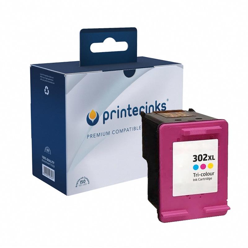 compatible tri-colour hp 302xl high capacity ink cartridge replaces hp f6u67ae