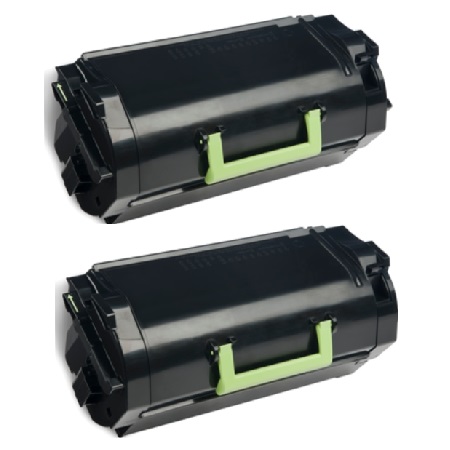 Printerinks Multicolor Compatible Lexmark 522X Black Toner Cartridges (2 Pack) Twin Pack