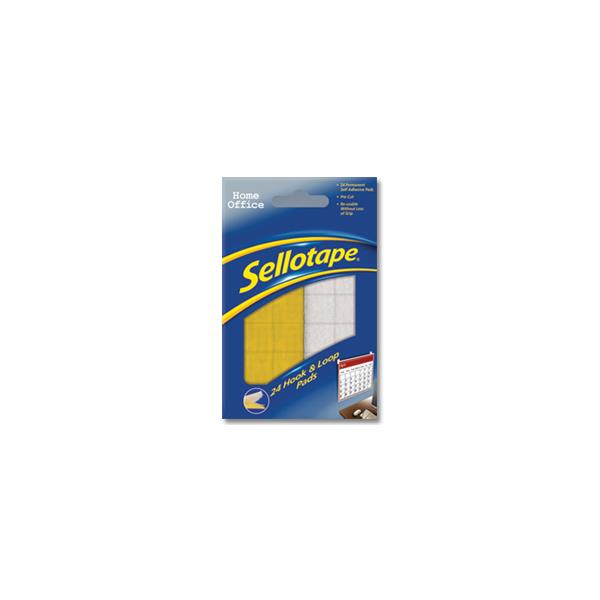 product image of Sellotape Sticky Hook and Loop Pads 20 x 20mm (Pack of 24)