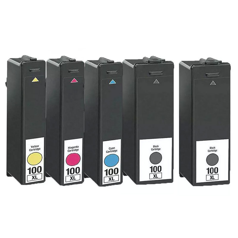 Printerinks Multicolor Compatible Lexmark Prestige Pro 803 Printer Ink Cartridges (5 Pack) -14N1068e Multipack