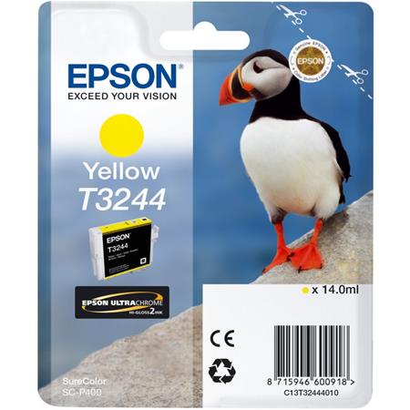 Image of Epson T3244 (T324440) Yellow Original Ink Cartridge (Puffin)