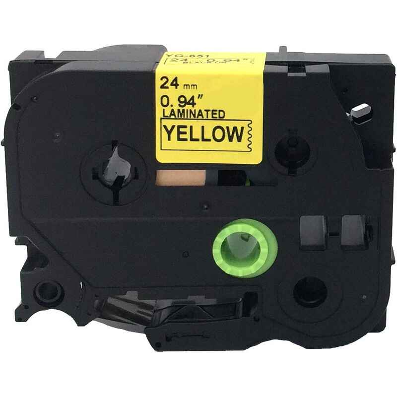 Printerinks Black/Yellow Compatible Brother Tze-651 P-Touch Label Tape (24Mm X 8M) On