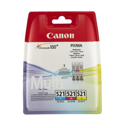 Canon Colour Cli-521 C/M/Y Multipack Original Ink Cartridge