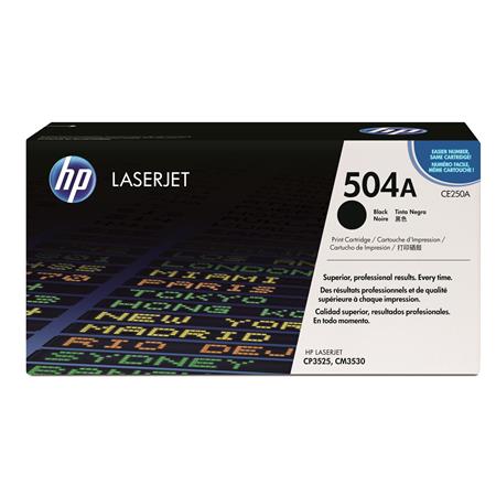 Hp Black Laserjet 504A Print Cartridge With Colorsphere Toner (Ce250a)