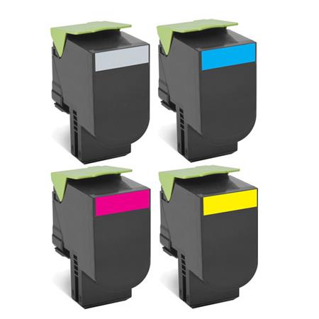 compatible multipack lexmark cx410e printer toner cartridges 4 pack -80c2sk0