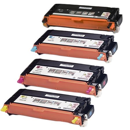 Printerinks Multicolor Compatible Xerox Phaser 6280 Printer Toner Cartridges (4 Pack) -106R01395 Multipack